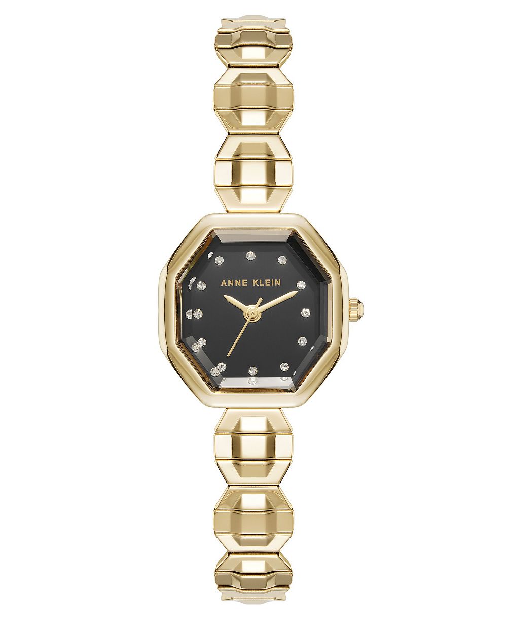 Женские часы Anne Klein Quartz Octagonal Crystal Accented Gold-Tone Stainless Steel 24mm