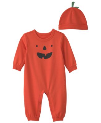 Carter's Детский Pumpkin Long-Sleeve Jumpsuit and Hat, 2-Piece Set