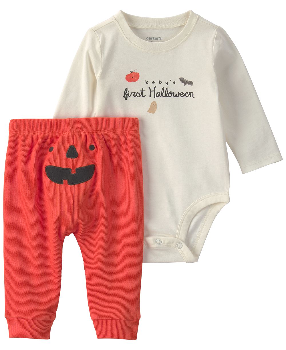 Комплект из 2 предметов Carter's для новорожденных (мальчиков и девочек) Halloween Long-Sleeve Bodysuit и брюки