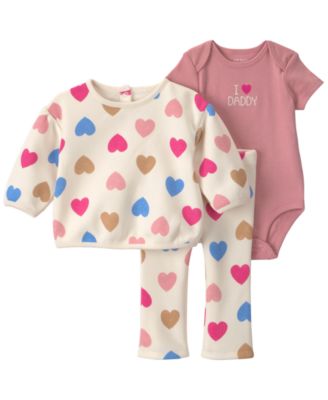 Детский комплект из боди с коротким рукавом, футболки и брюк Carter's с принтом Heart I Love Daddy