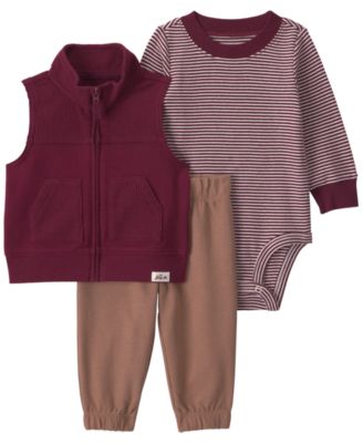 Комплект из 3 предметов Carter's: боди, жилет и брюки из вельвета для новорожденных мальчиков