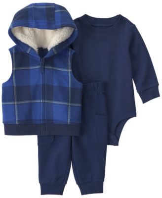 Комплект для малышей Carter's Buffalo Check (боди, жилет и брюки), 3 предмета