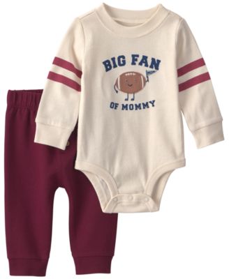 Carter's Baby Boys' Big Fan Of Mommy Football Long-Sleeve Bodysuit and Pants, 2-Piece Set