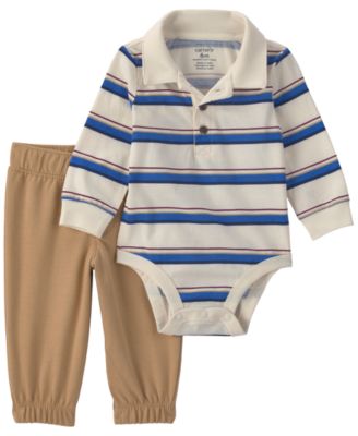 Carter's Baby Boys' Striped  Long-Sleeve Bodysuit and Pants, 2-Piece Set