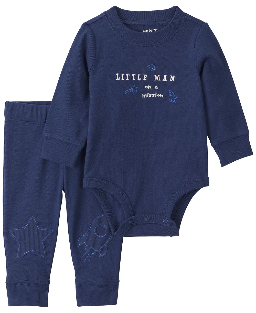 Carter's Детский набор: боди с длинным рукавом и брюки Little Man On A Mission Space, 2 шт