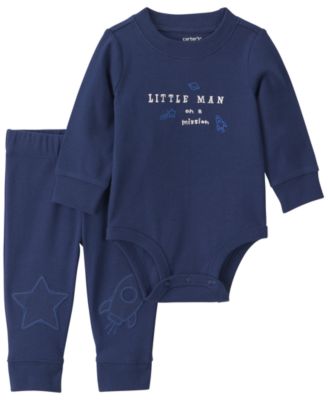 Carter's Baby Boys' Little Man On A Mission Space Long-Sleeve Bodysuit and Pants, 2-Piece Set