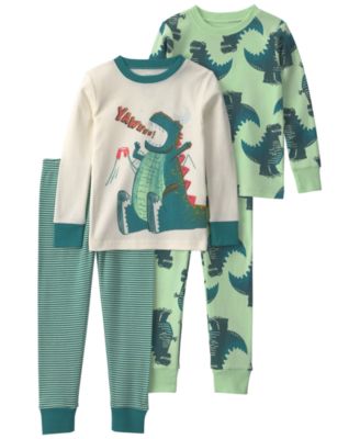Carter's Baby Boys' 'Roar!' Dino 100% Cotton Snug Fit Pajama, 4-Piece Set