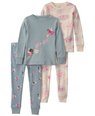 Carter's Baby Girls' Fairy Tea Party 100% Cotton Snug Fit Pajama, 4-Piece Set