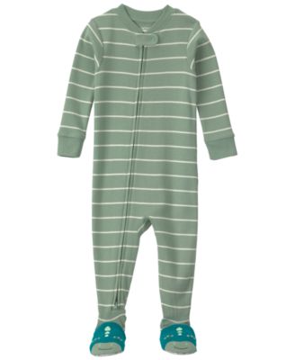 Carter's Baby Boys' Dino Striped 2-Way Zip Cotton Footed Pajama