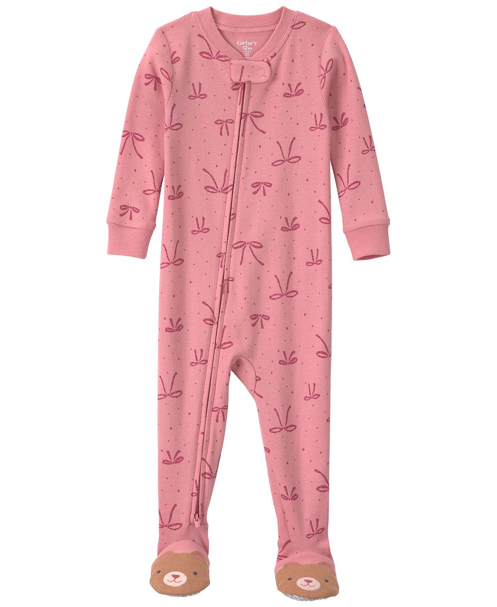 Carter's Baby Girls' 2-Way Zip Cotton Footed Pajama