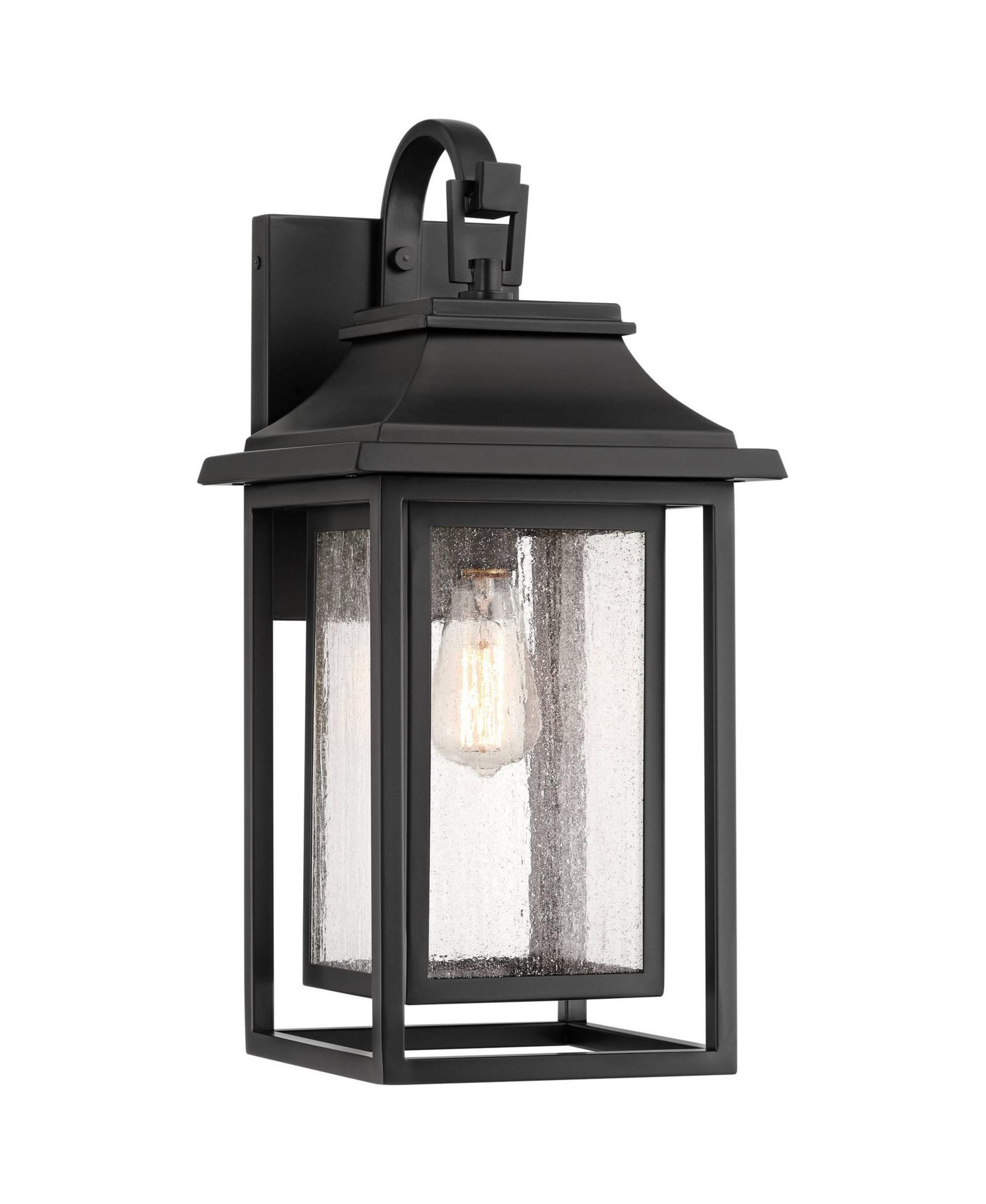 Уличный настенный светильник John Timberland Cecile 21.25 High Mission Outdoor, Black Clear Glass Shade