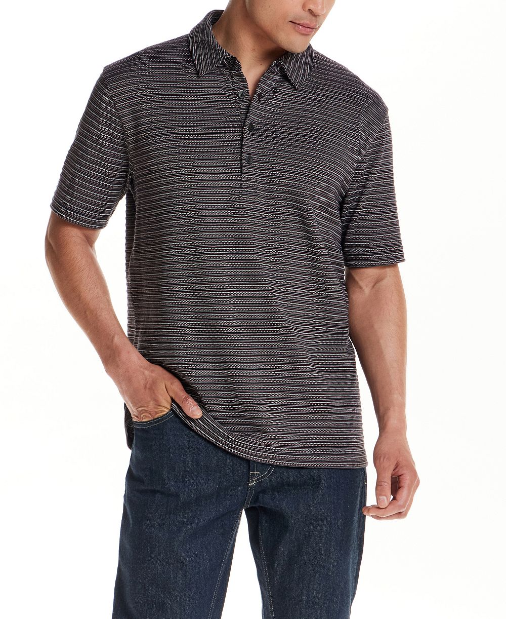 Мужская поло Vintage & Black Short-Sleeve Jacquard Stripe