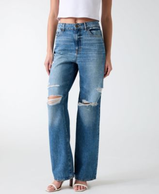 GUESS Women's High-Rise Straight-Leg Jeans