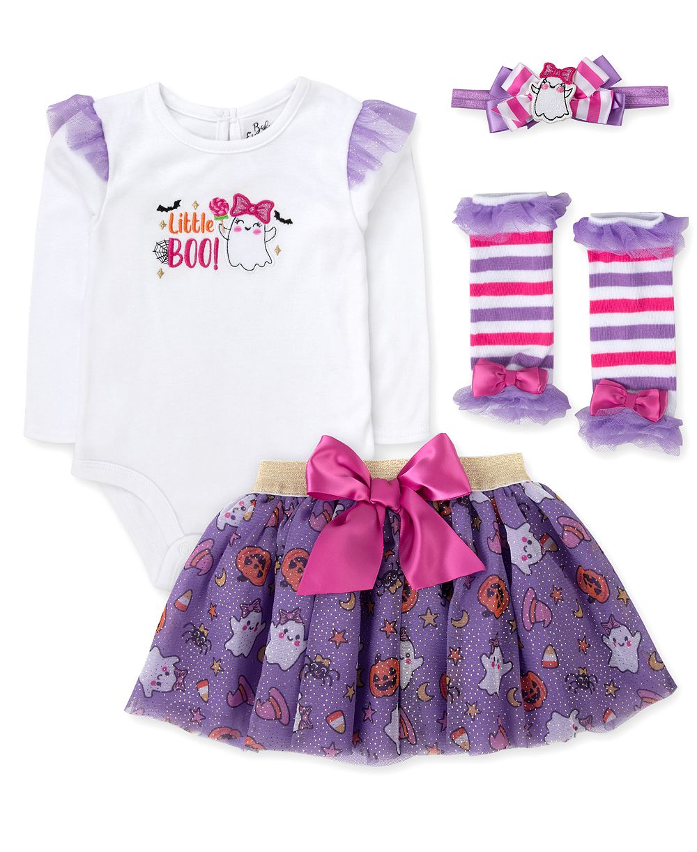 Baby Essentials Набор из 4 предметов для новорожденных: боди, юбка, гетры и повязка на голову