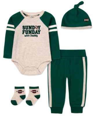Комплект для малышей Baby Essentials Baby Boys' Sunday Funday с боди, брюками, носками и шапкой