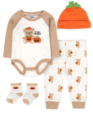 Baby Essentials Детский набор для малышей: боди с медведем, джоггеры, носки и шапка, 4 предмета