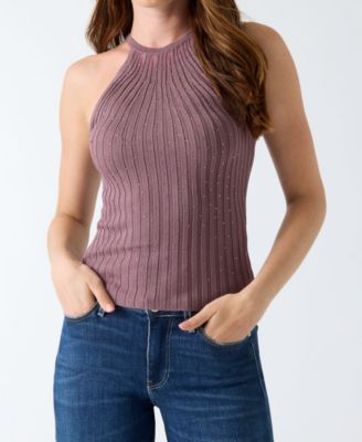 GUESS Women's Perilla Sleeveless Sheer Yoke Sweater