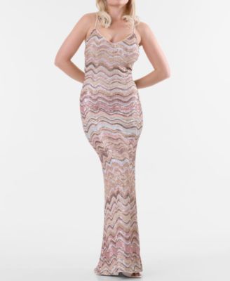 GUESS Women's Marcelle Sleeveless Sequined Ball Gown