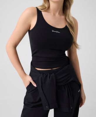 GUESS Women's Alya Ribbed Scoop Neck Tank Top