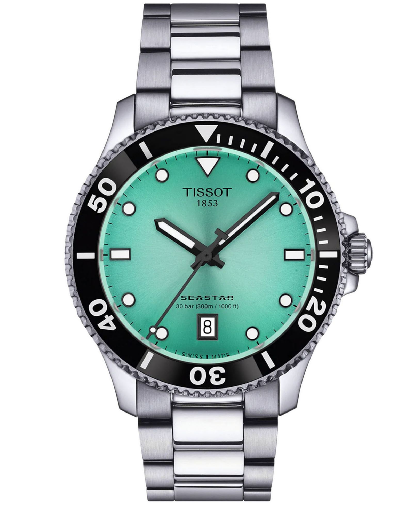 Tissot Men's Seastar Gray Stainless Steel Strap Watch 40mm