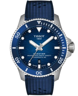 Мужские часы Tissot Seastar Blue Rubber Strap 44mm