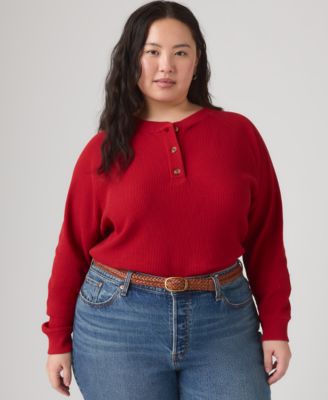 Levi's® хенли с пуговицами и рубчиковой вязкой, размер Plus