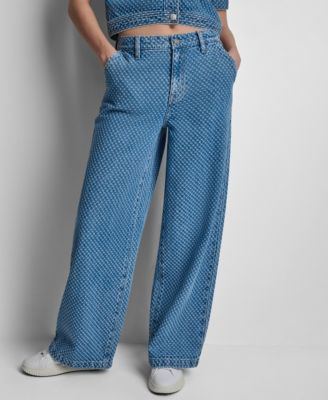 Женские джинсы DKNY Jeans Mid-Rise Wide-Leg Boucle