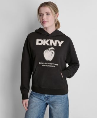 Женское худи DKNY Jeans Long-Sleeve DKNY Big Apple Rhinestone Flocking Logo
