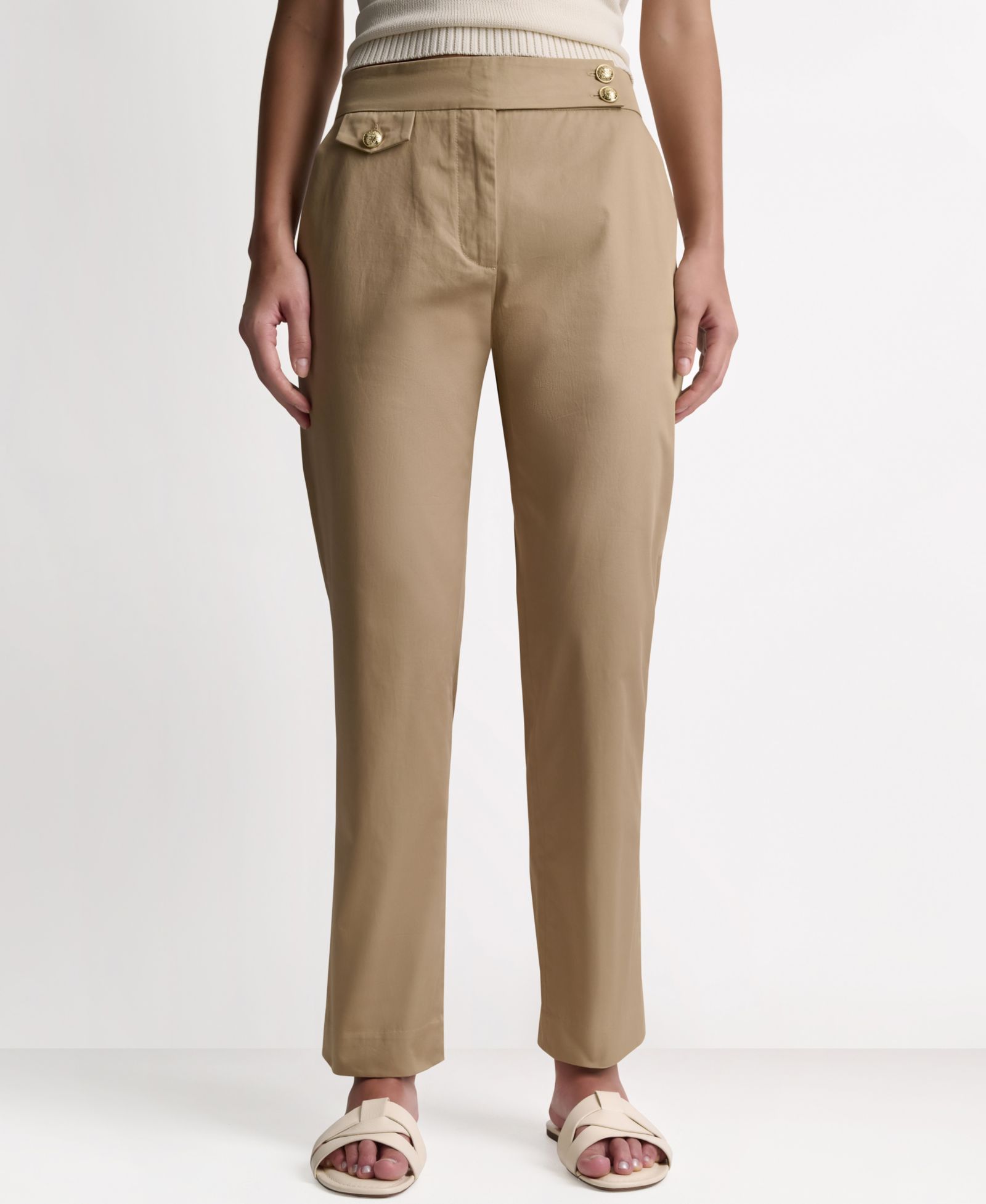 BCBG Women's Straight-Leg Mid-Rise Pants