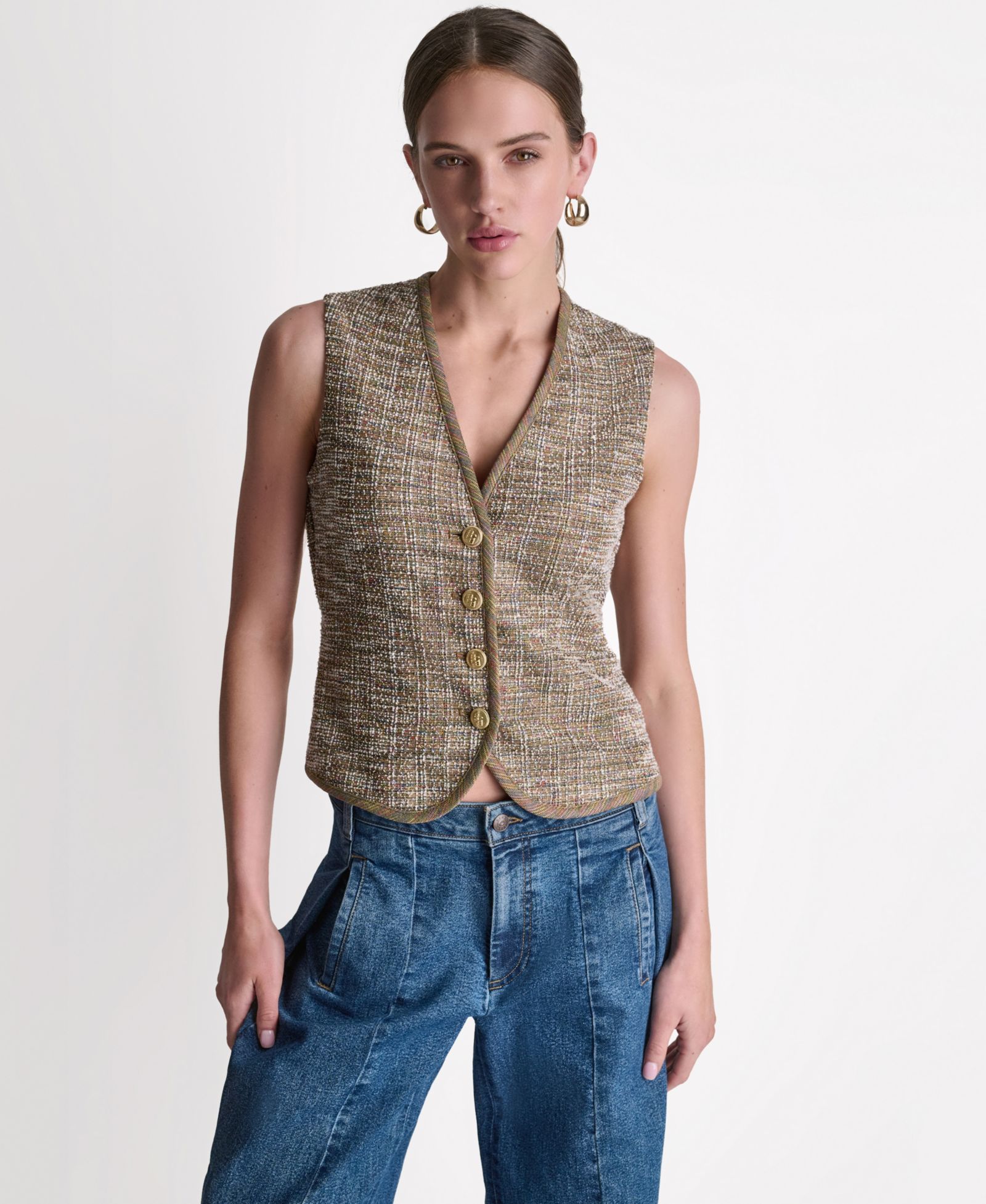 Женский жилет BCBG V-Neck Button-Front
