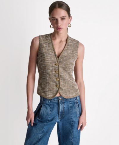 BCBG Women's V-Neck Button-Front Vest