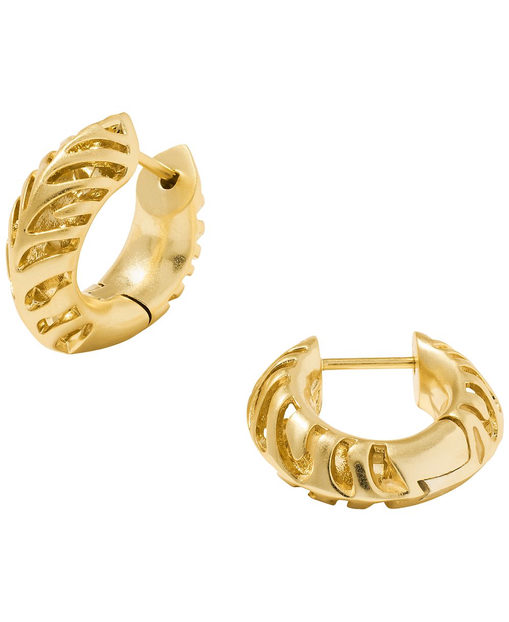 Серьги-кольца Kendra Scott Mikki Huggie с позолотой 14k и тигровым принтом