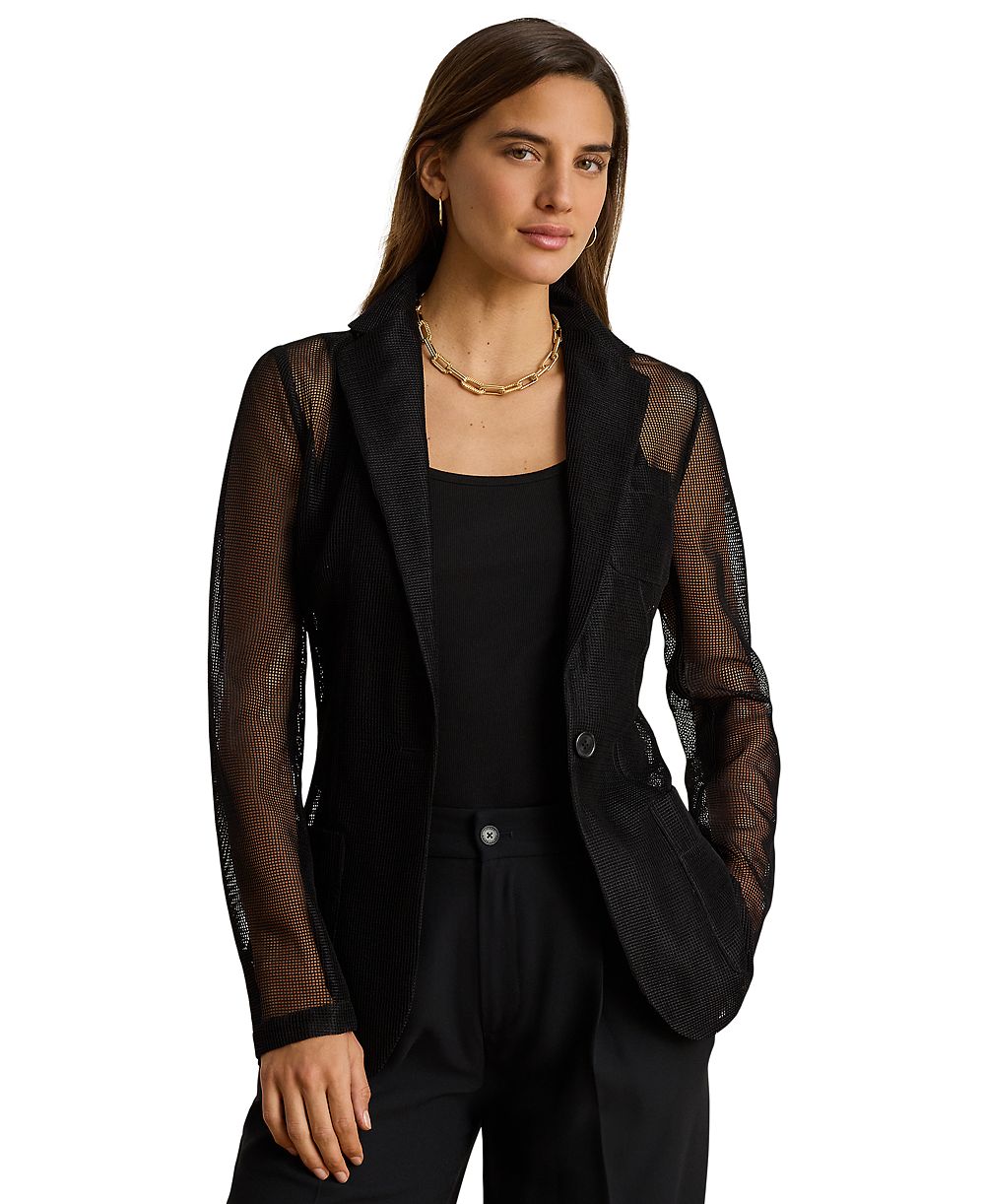 Lauren Ralph Lauren Petite Mesh Single-Button Blazer