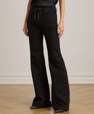 Джинсы Lauren Ralph Lauren Petite Flare с завязками, высокая посадка