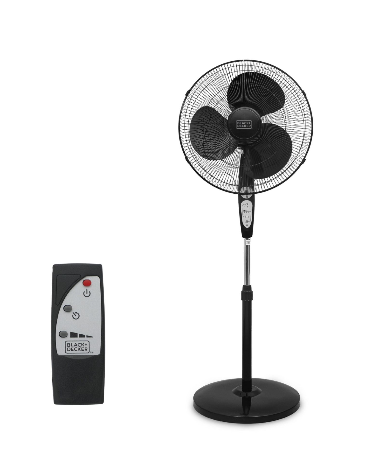 BLACK+DECKER 18 inch Standing Oscillating Pedestal Fan with Remote, 90-Degree Oscillation, 3 Speed Settings