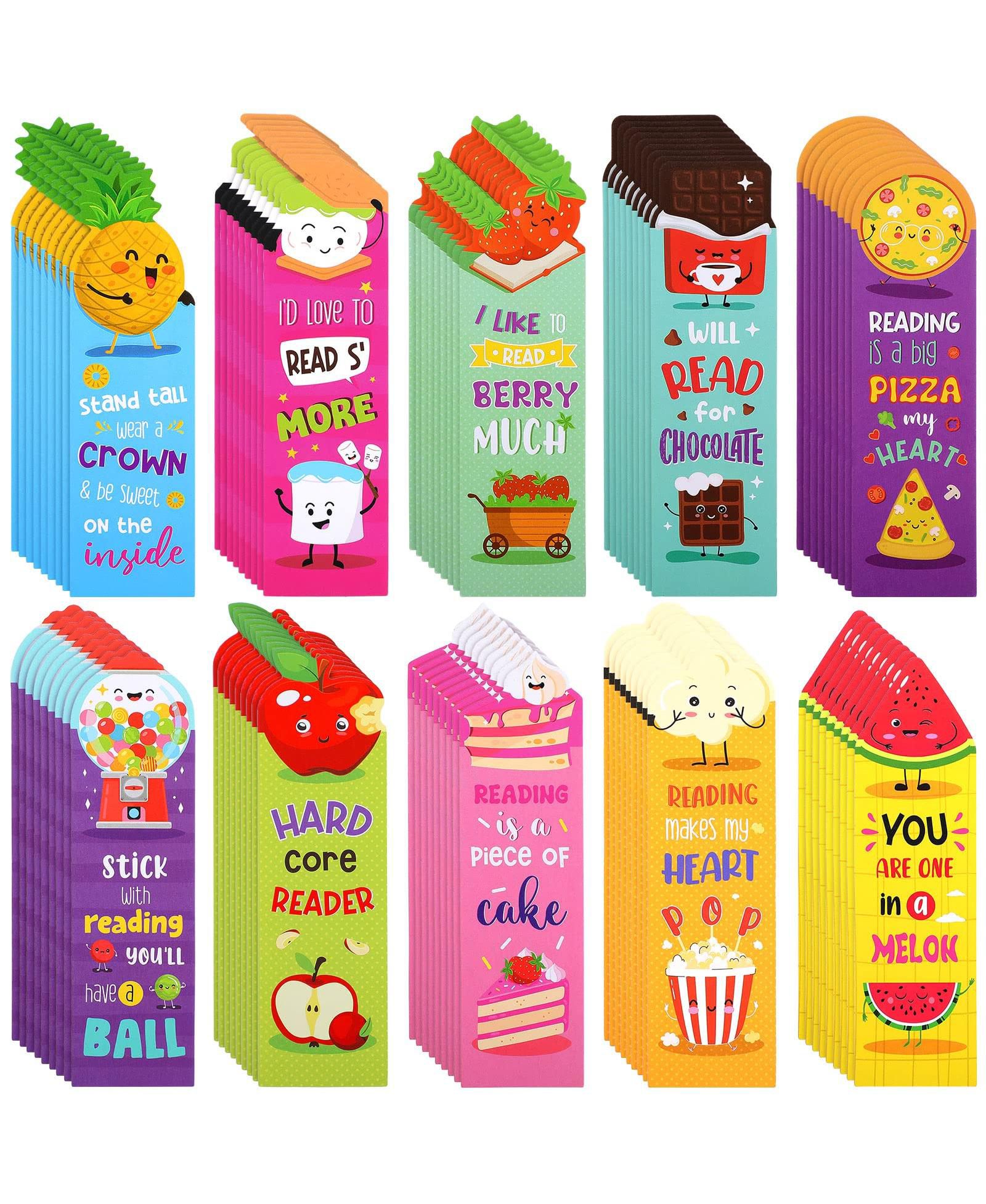 GNUADZ Scratch Sniff Scented Bookmarks Fruit Food Theme Sayings Gifts Reading Lovers