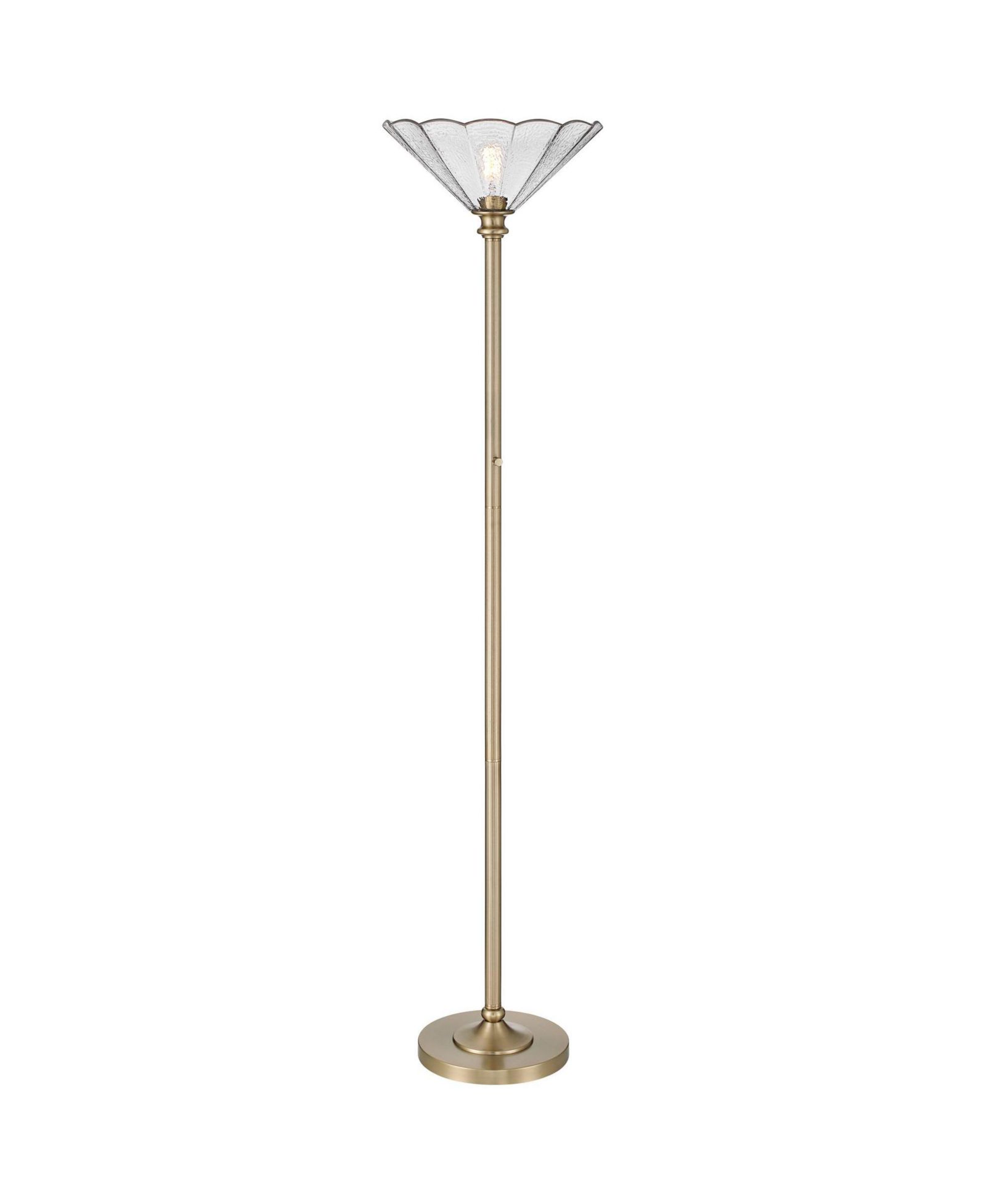 Regency Hill Harmony 72" High Antique Brass and Cast Glass Torchiere Floor Lamp