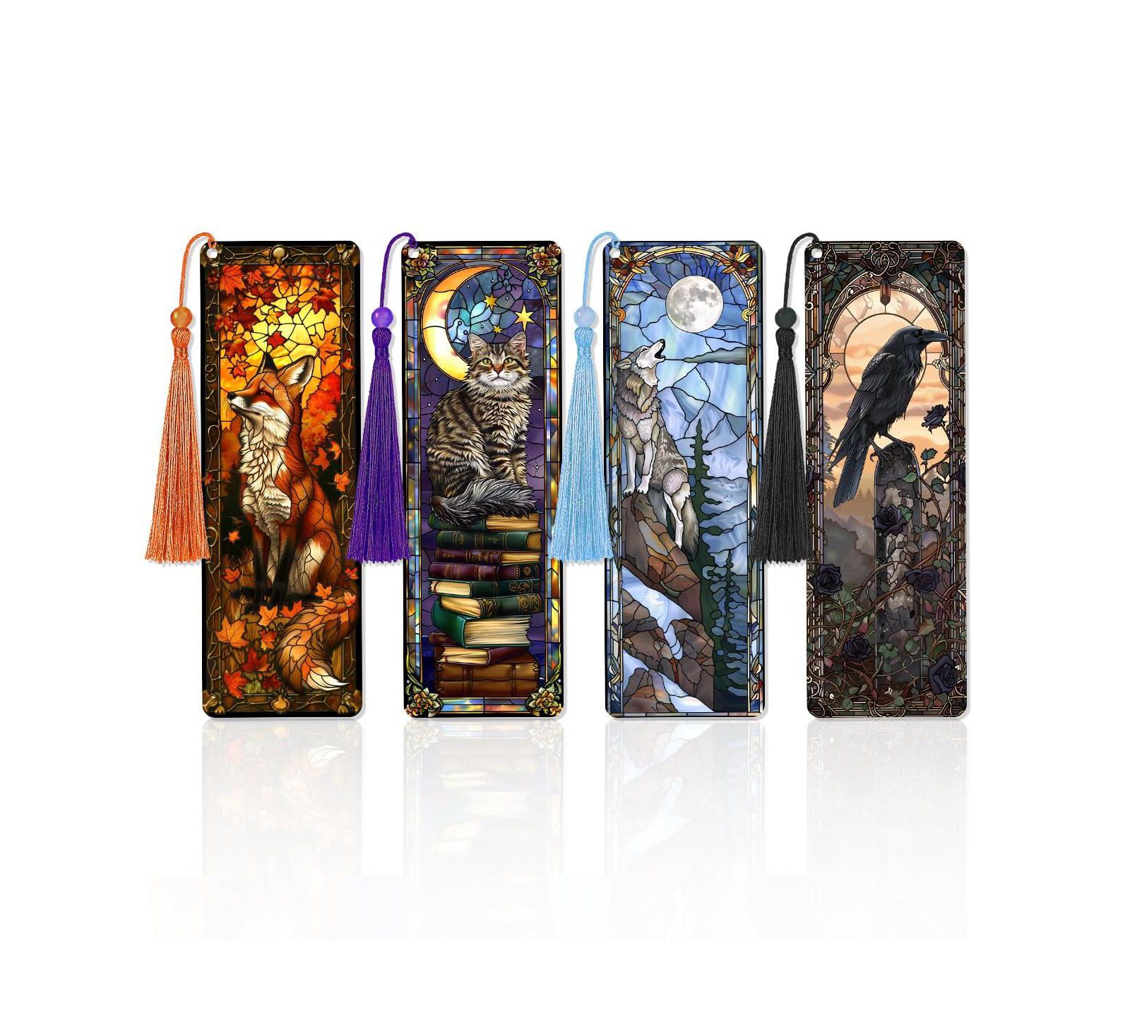 Закладки для книг GNUADZ Stained Glass Dragon из ПВХ с кисточками