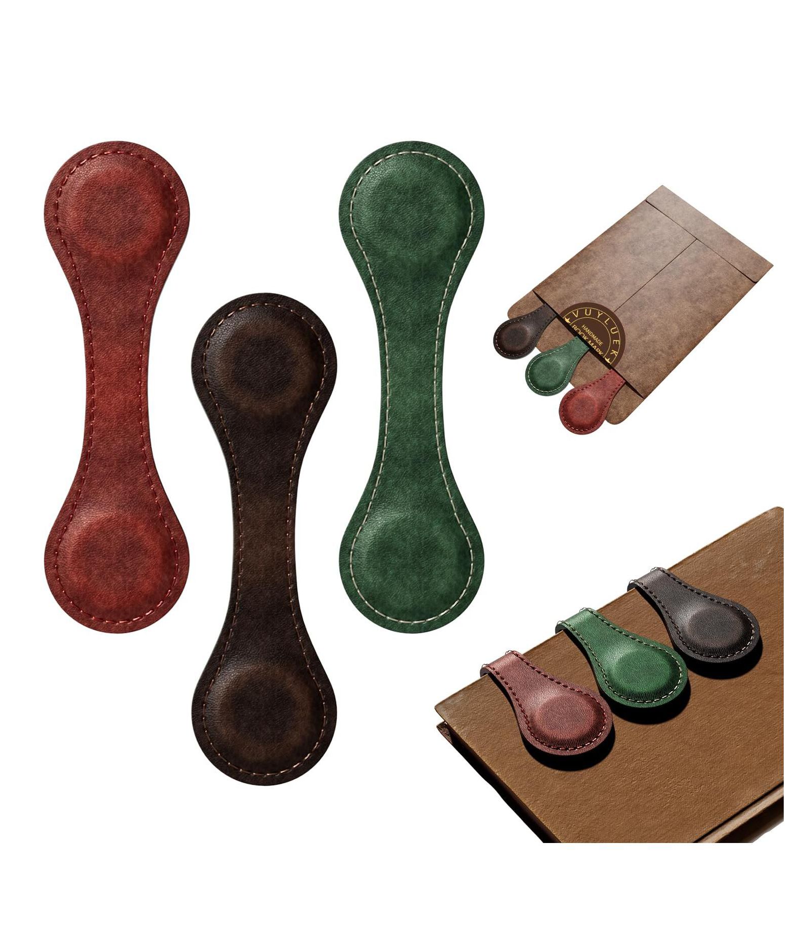 Набор кожаных закладок GNUADZ Magnetic Leather Bookmarks Vintage Reading Gift Set