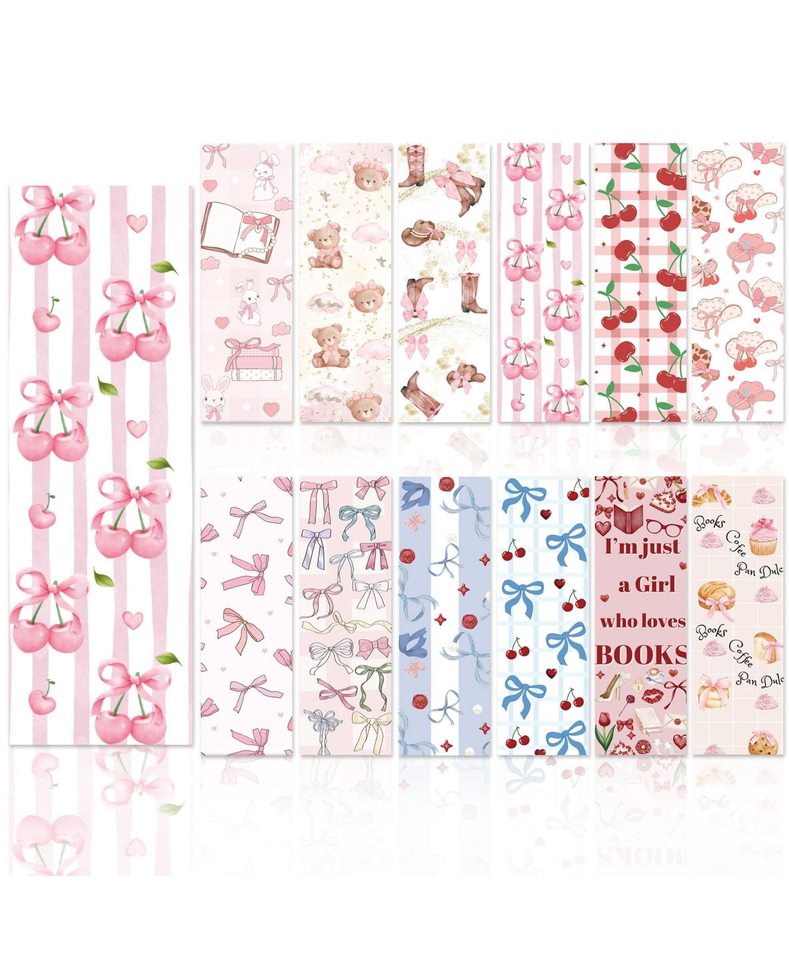 GNUADZ Sweet Bookmark Bows and Cherries A Cute, Vintage-Style Gift