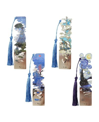 GNUADZ Metal Bookmarks Retro Oil Painting Tassel