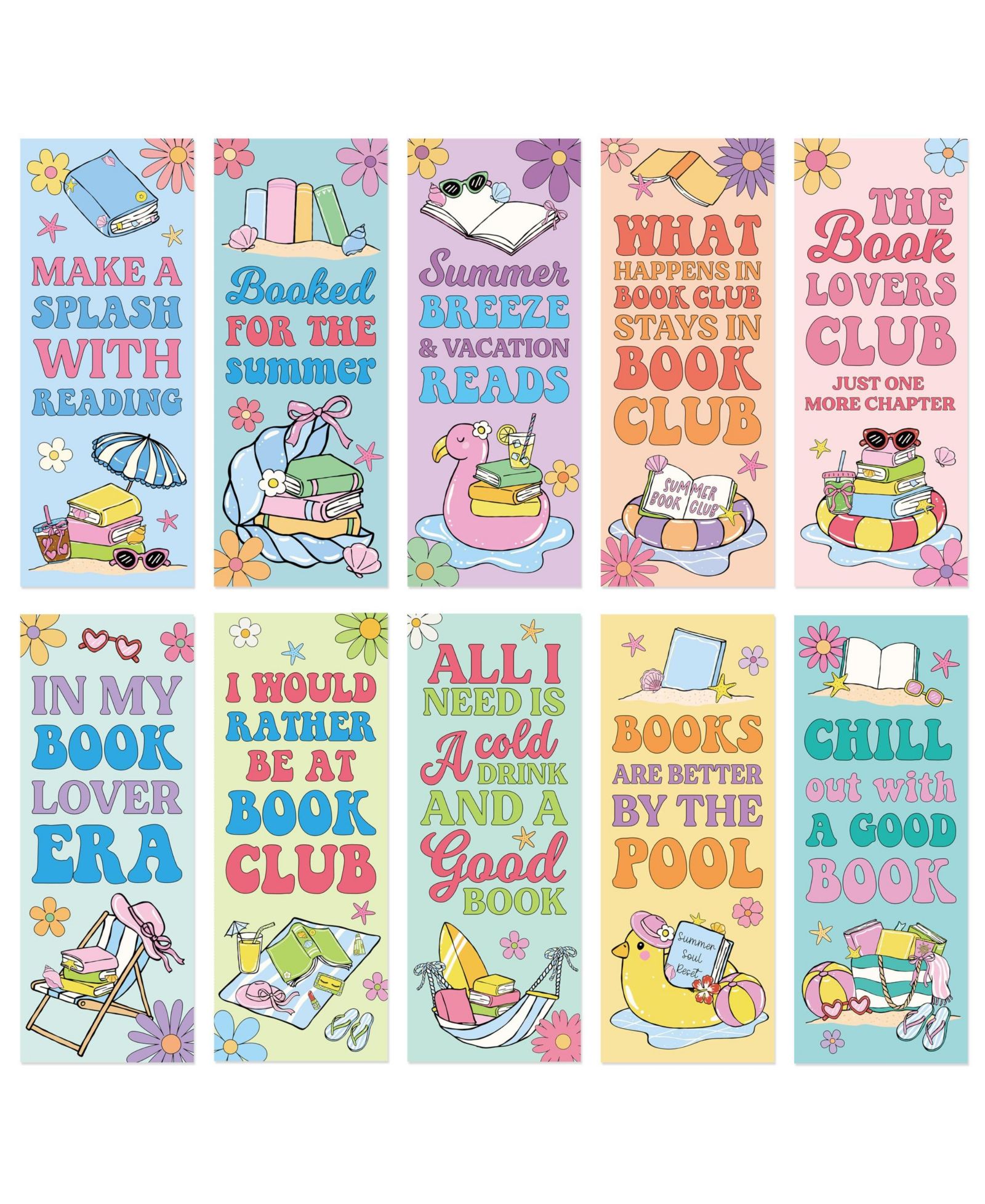 GNUADZ Summer Reading Bookmarks Vacation Breeze Page Markers