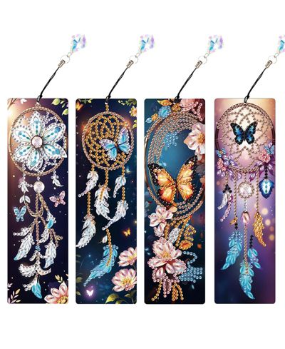 GNUADZ Diamond Painting Bookmarks Dreamcatcher Butterfly DIY Kit