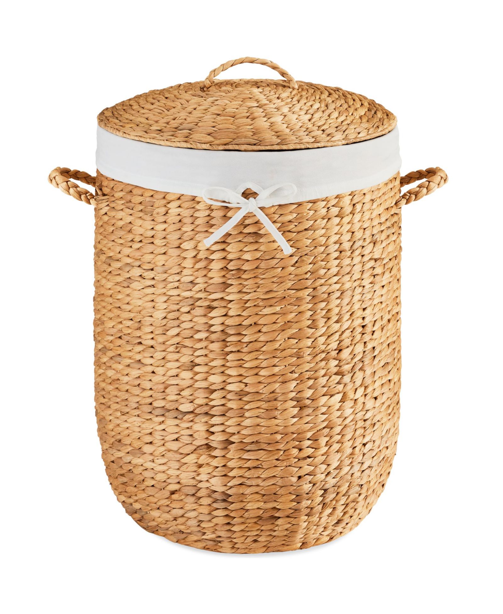 Best Choice Products Round Laundry Hamper w/ Lid, Handwoven Laundry Basket w/ Handles and Removable Liner
