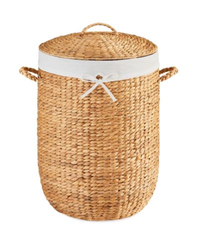 Best Choice Products Round Laundry Hamper w/ Lid, Handwoven Laundry Basket w/ Handles and Removable Liner