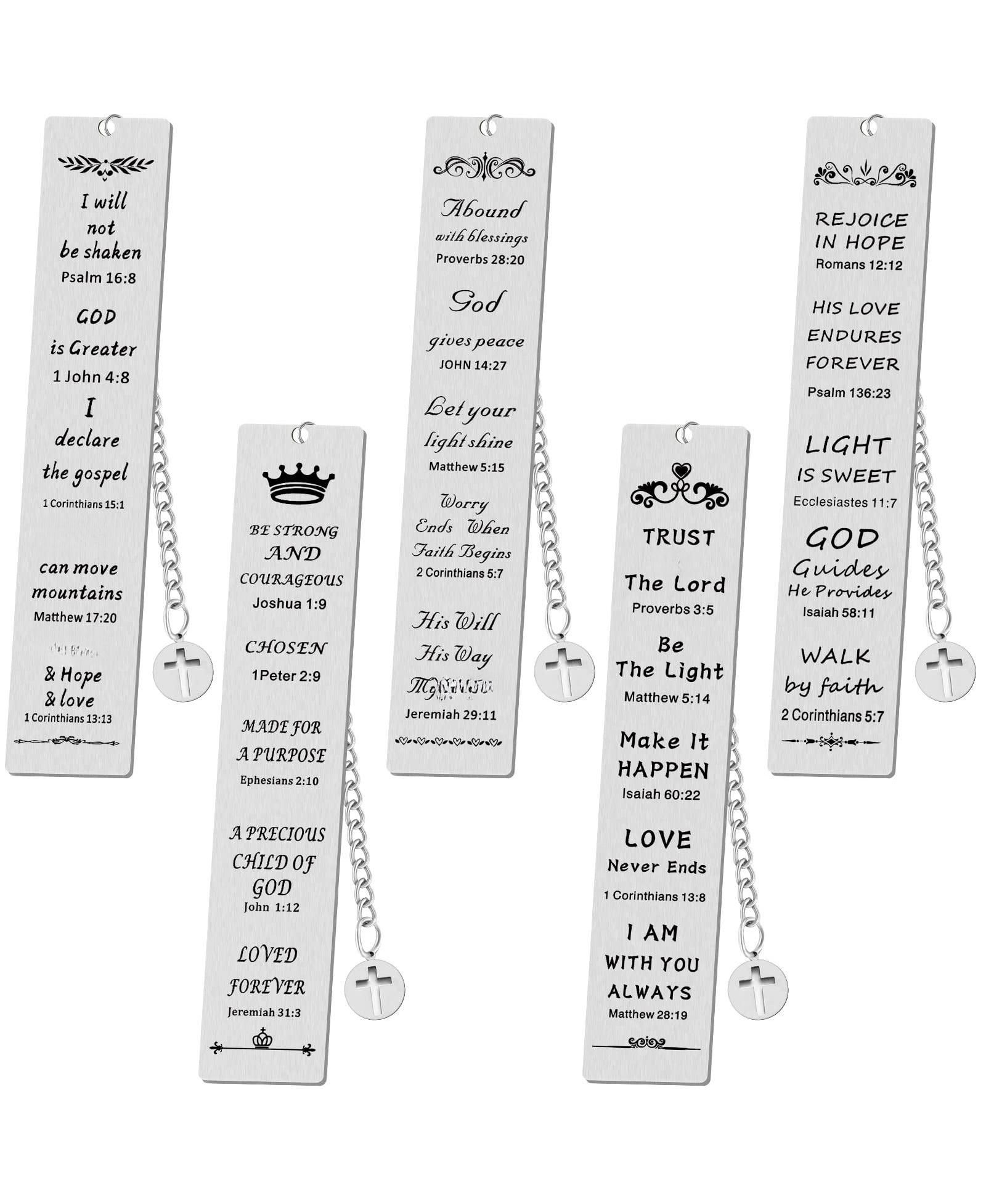 GNUADZ Religious Metal Bookmark Cross Scripture Baptism Gift
