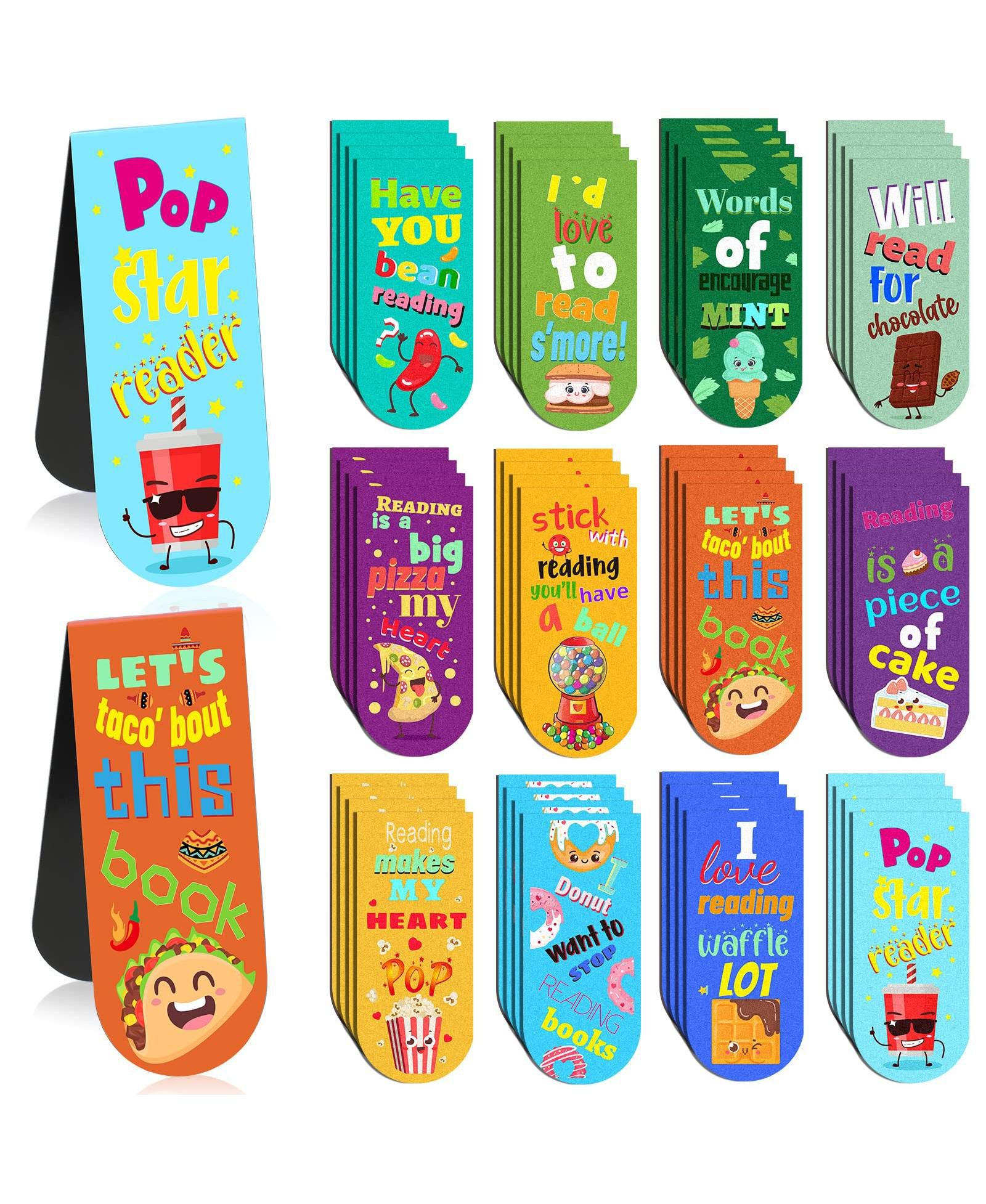 GNUADZ Scented Magnetic Bookmarks Scratch Sniff Fruit Food Sayings