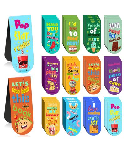 GNUADZ Scented Magnetic Bookmarks Scratch Sniff Fruit Food Sayings