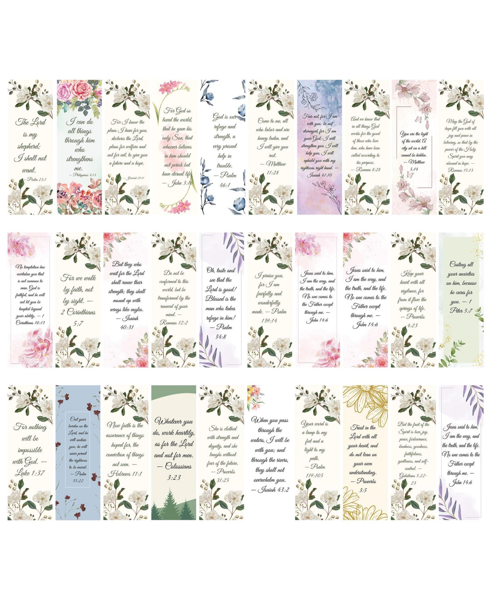 GNUADZ Bible Verse Bookmarks Floral Religious Gifts