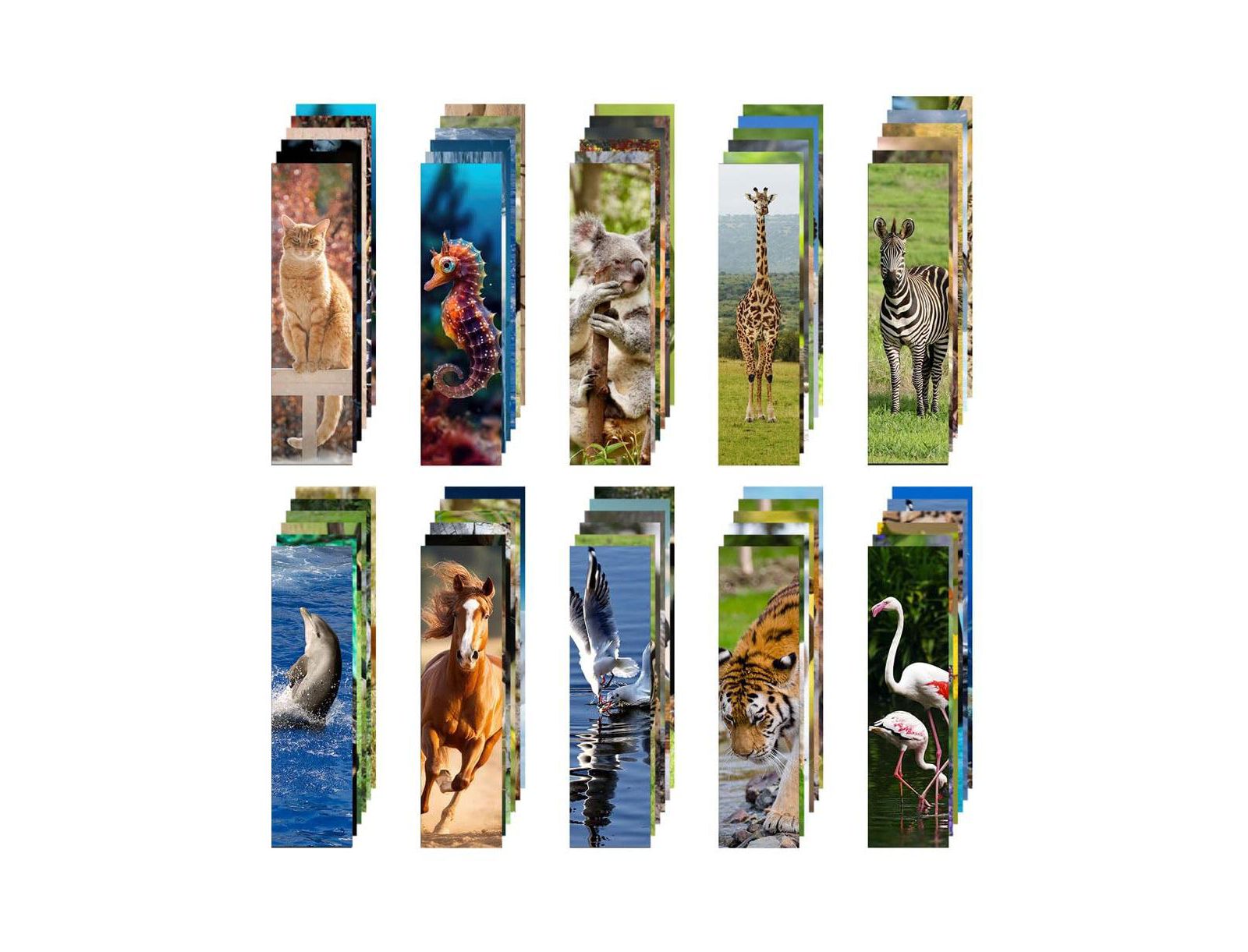 GNUADZ Animal Bookmarks 60 Designs Reading Lovers Gift Set